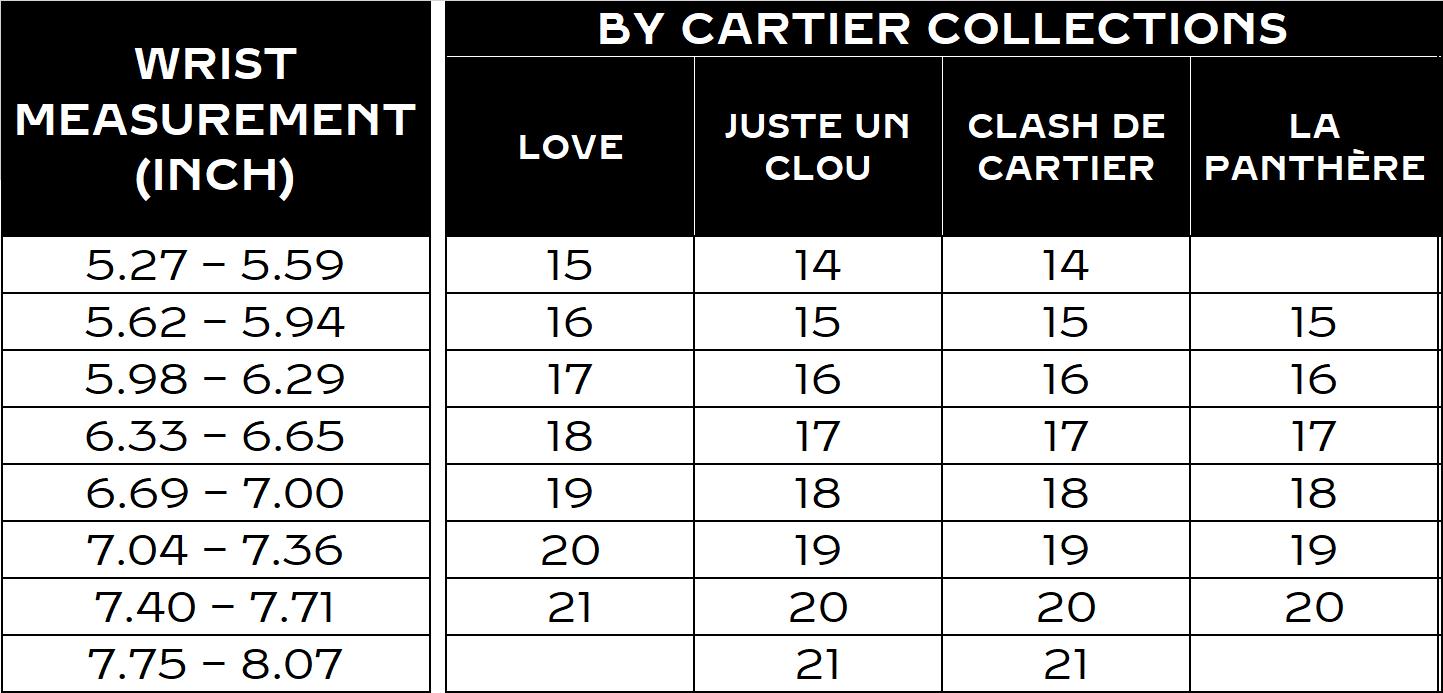 Size Guide Dimensions Of Cartier Love Bracelet 2022 Cartier Love