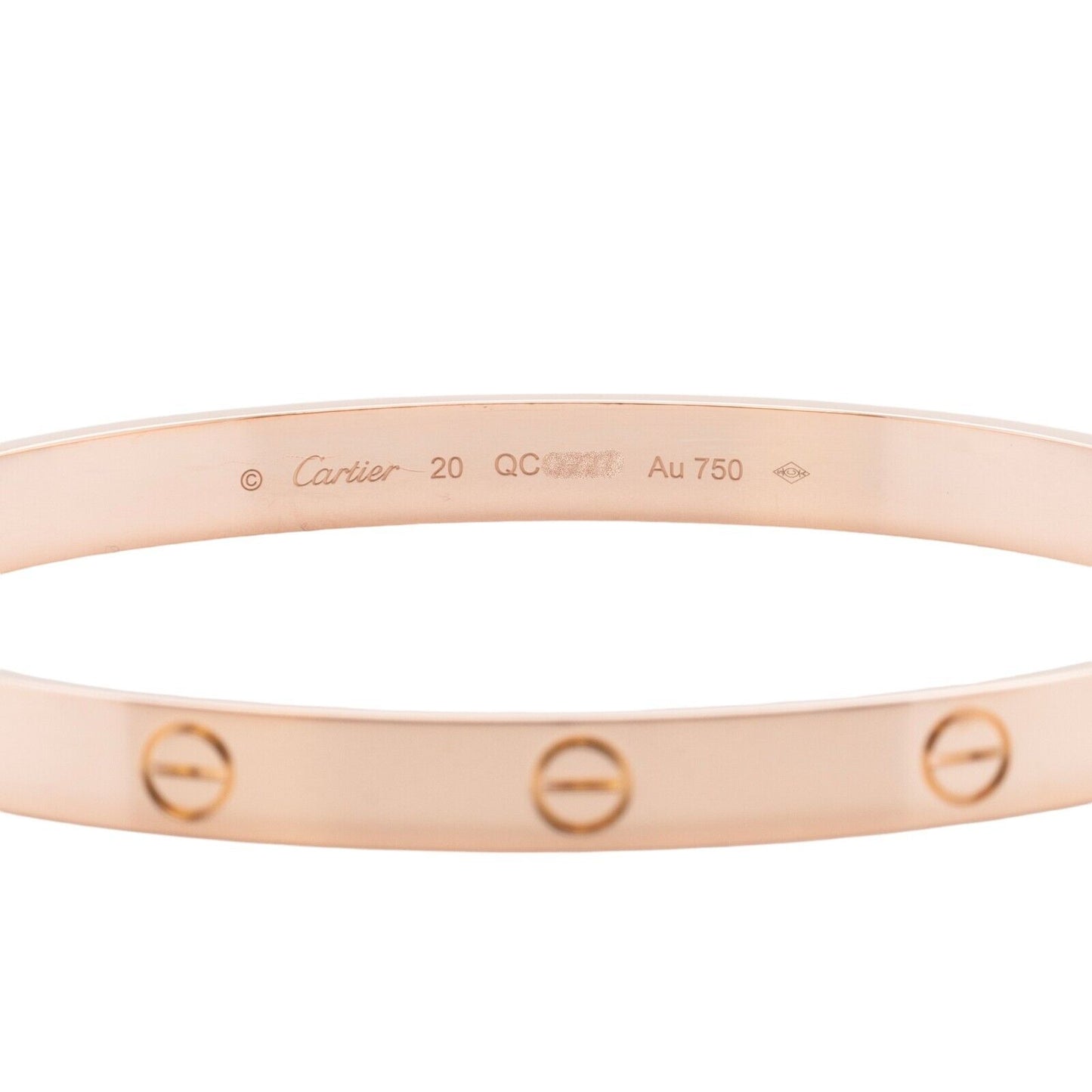 2022 Cartier Love 18k Rose Gold Bangle Bracelet Size 20 BOX & CERTIFICATE