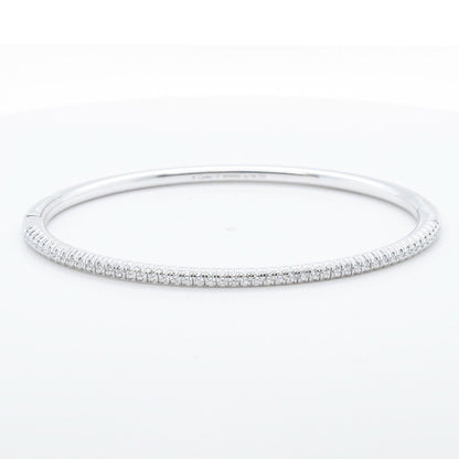 Cartier Etincelle Diamond 18k White Gold Size 17 Bangle Bracelet 0.60ctw POUCH