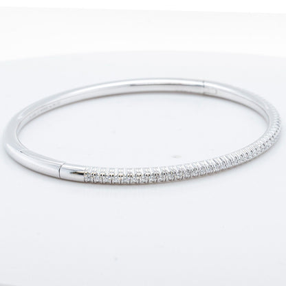 Cartier Etincelle Diamond 18k White Gold Size 17 Bangle Bracelet 0.60ctw POUCH