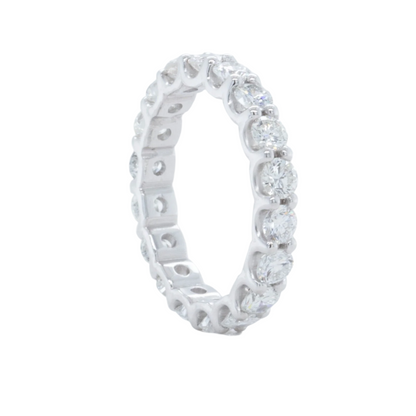 14k White Gold 18 Stone Round Diamond Eternity Band 2.45ctw G-H SI1 Size 6.75