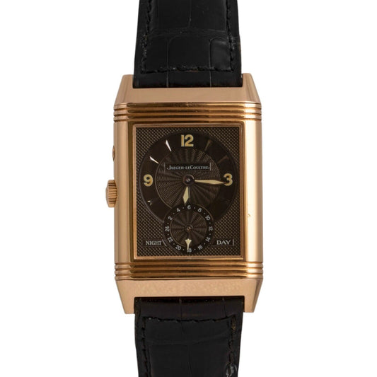 Jaeger Lecoultre Reverso 18k Rose Gold Night And Day Ref 270.2.54 Watch