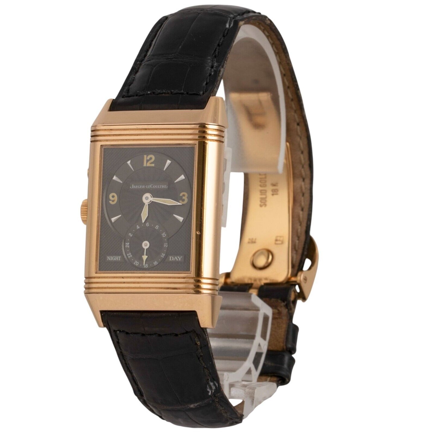 Jaeger Lecoultre Reverso 18k Rose Gold Night And Day Ref 270.2.54 Watch