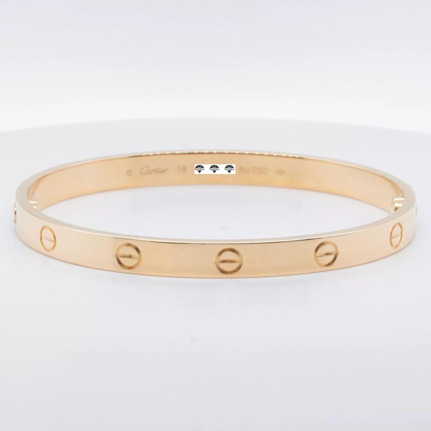 2024 NEW STYLE Cartier Love 18k Yellow Gold Bangle Bracelet Size 19 BAG BOX CERT