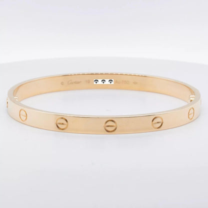 2024 NEW STYLE Cartier Love 18k Yellow Gold Bangle Bracelet Size 19 BAG BOX CERT