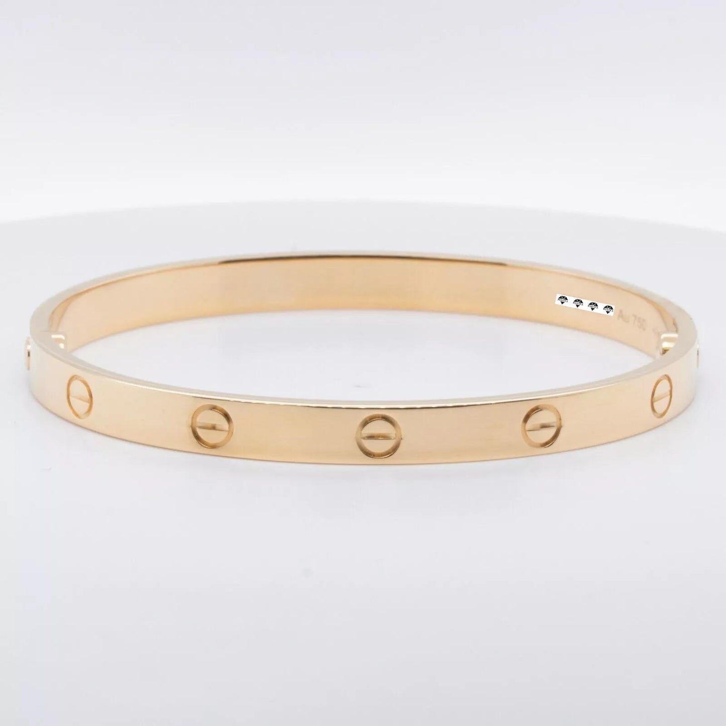 2024 NEW STYLE Cartier Love 18k Yellow Gold Bangle Bracelet Size 19 BAG BOX CERT