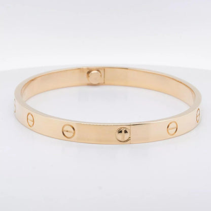 2024 NEW STYLE Cartier Love 18k Yellow Gold Bangle Bracelet Size 19 BAG BOX CERT