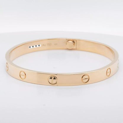 2024 NEW STYLE Cartier Love 18k Yellow Gold Bangle Bracelet Size 19 BAG BOX CERT