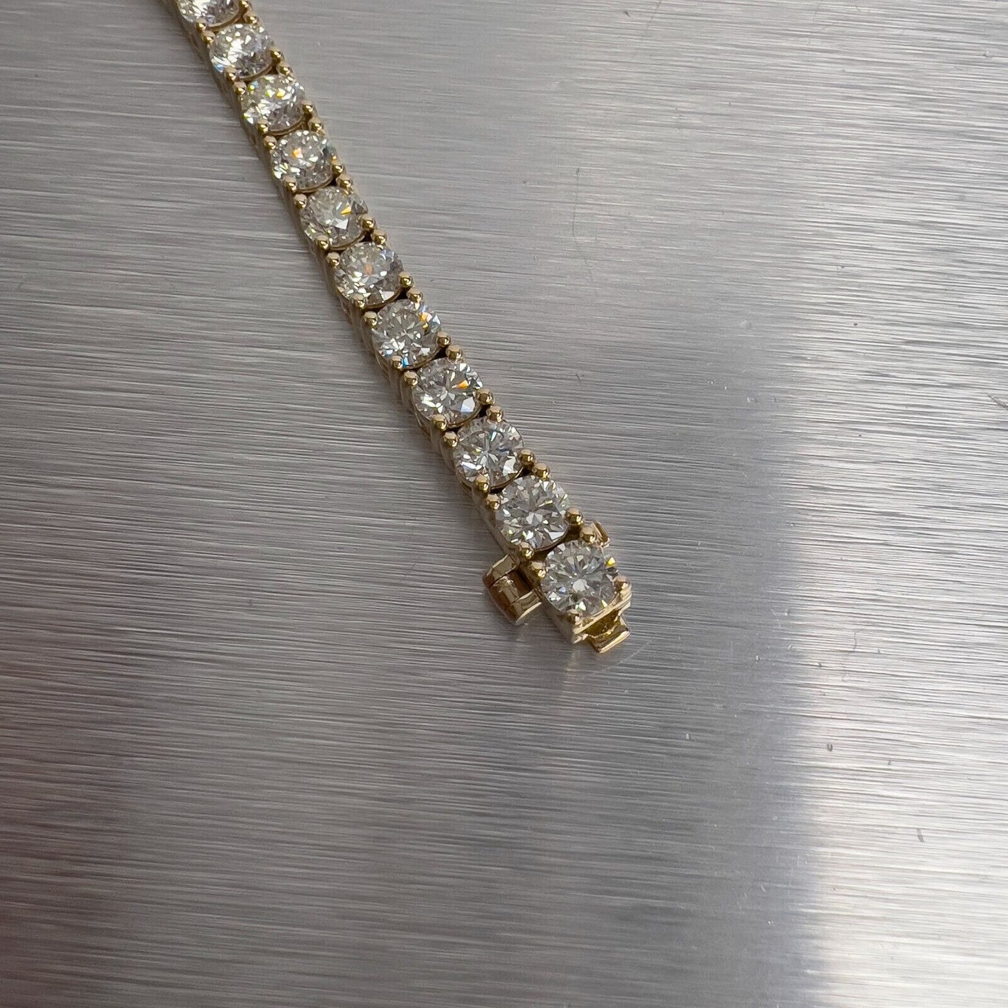 18k Yellow Gold Diamond Tennis Bracelet 10.50ctw H-I VS1-VS2 7.25" 24.1g