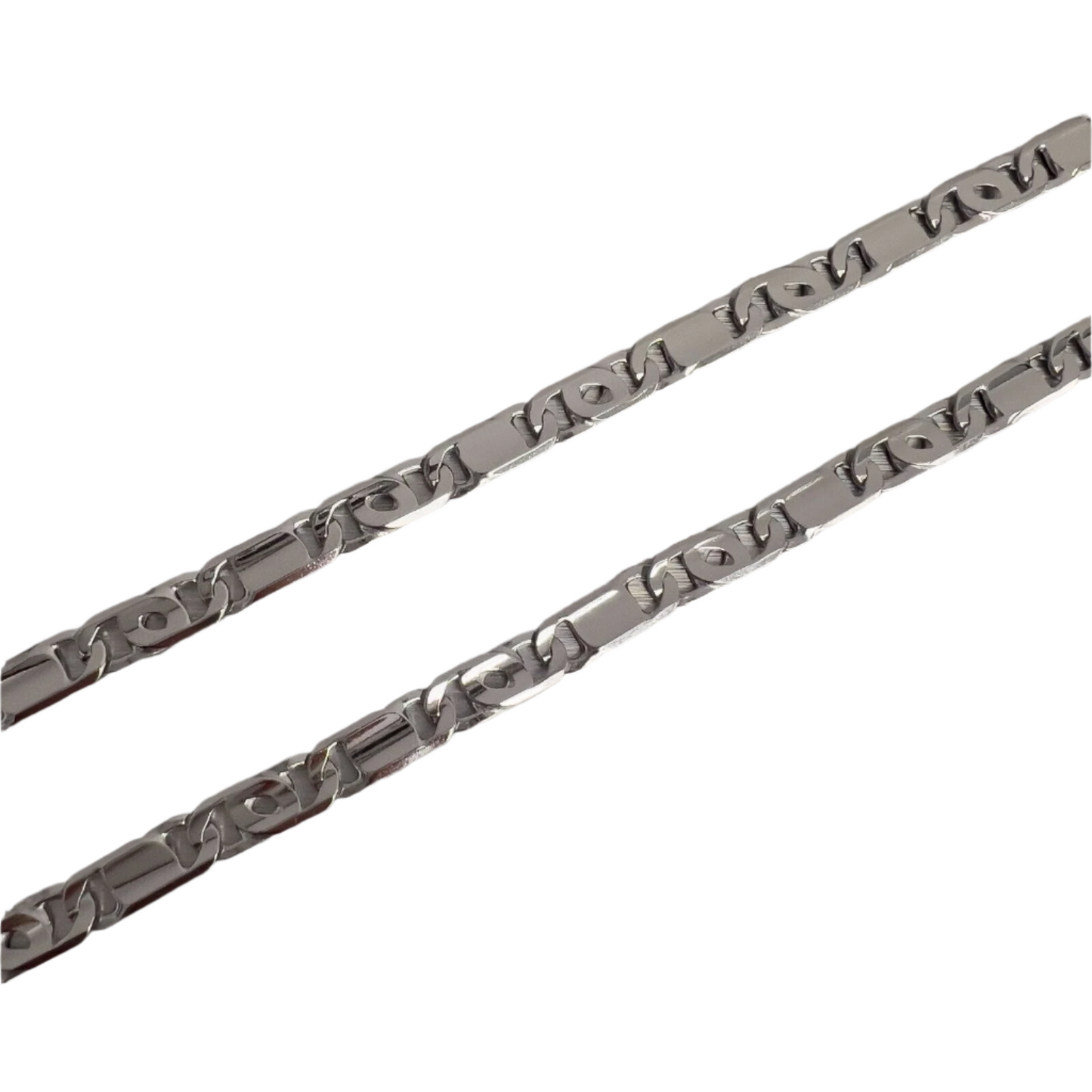 14k White Gold Fancy Mariner Anchor Link Chain Necklace 22" 29.4g 5.25mm