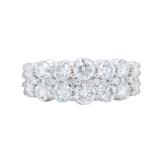 14k White Gold 20 Stone Diamond Cluster Ring 2.13ctw G SI1 Size 6.5 6.3g