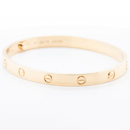 2023 Cartier Love 18k Yellow Gold Bangle Bracelet Size 19 BOX & RECIEPT