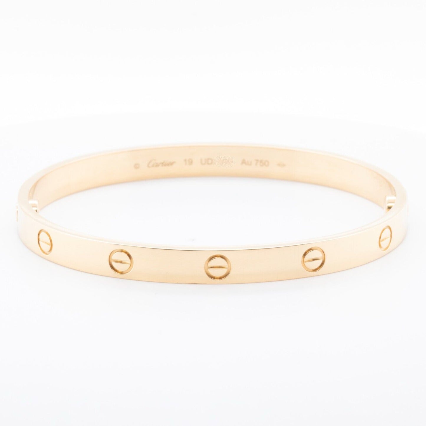 2023 Cartier Love 18k Yellow Gold Bangle Bracelet Size 19 BOX & RECIEPT