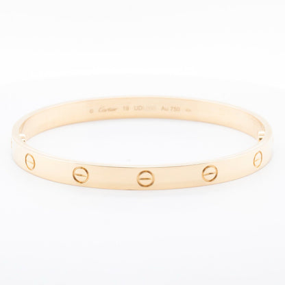 2023 Cartier Love 18k Yellow Gold Bangle Bracelet Size 19 BOX & RECIEPT