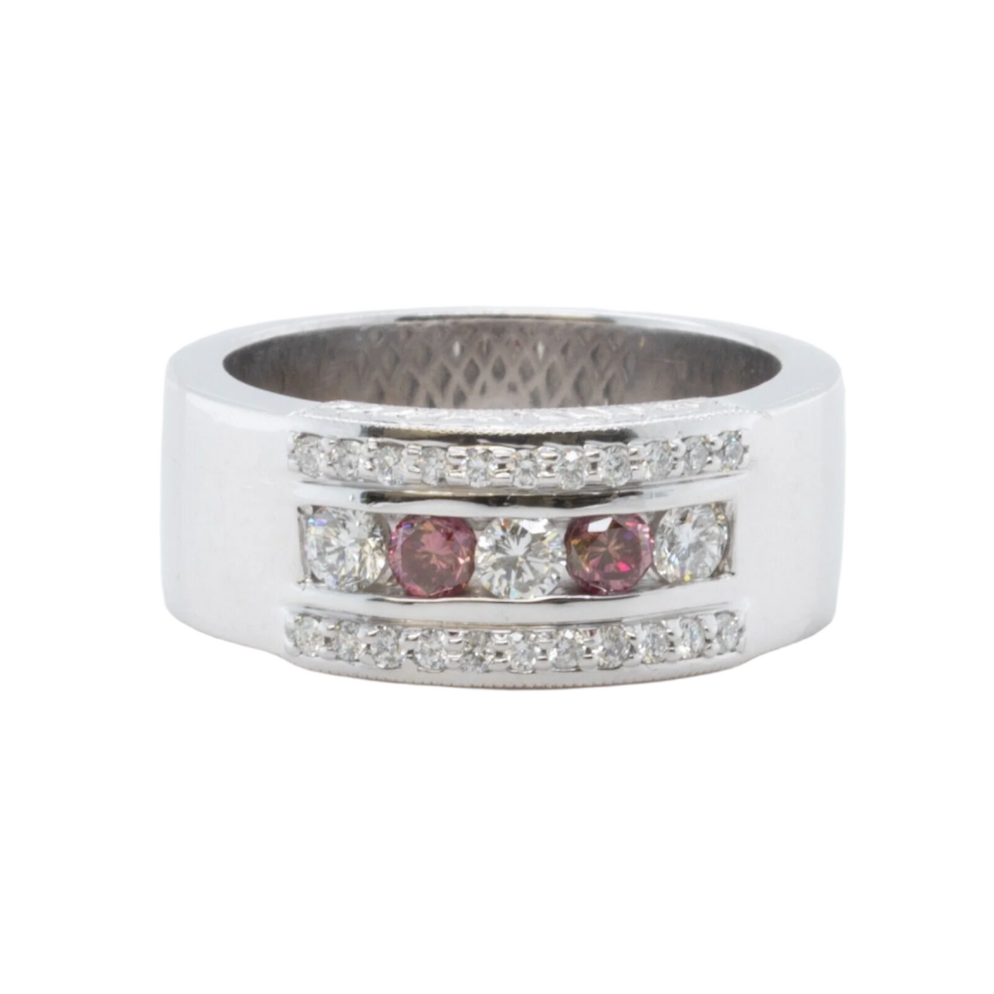 Platinum Five Stone Diamond & Color Stone Band 0.50ctw G VS Ring Size 7.5 20.4g