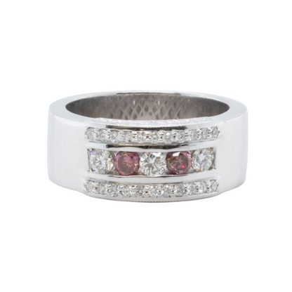 Platinum Five Stone Diamond & Color Stone Band 0.50ctw G VS Ring Size 7.5 20.4g
