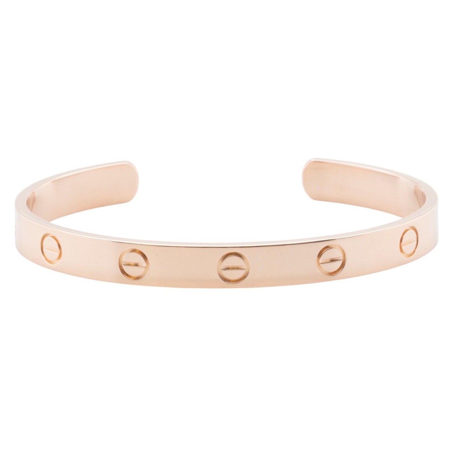 Cartier Love 18k Rose Gold Cuff Bracelet Size 17 BOX & CERTIFICATE