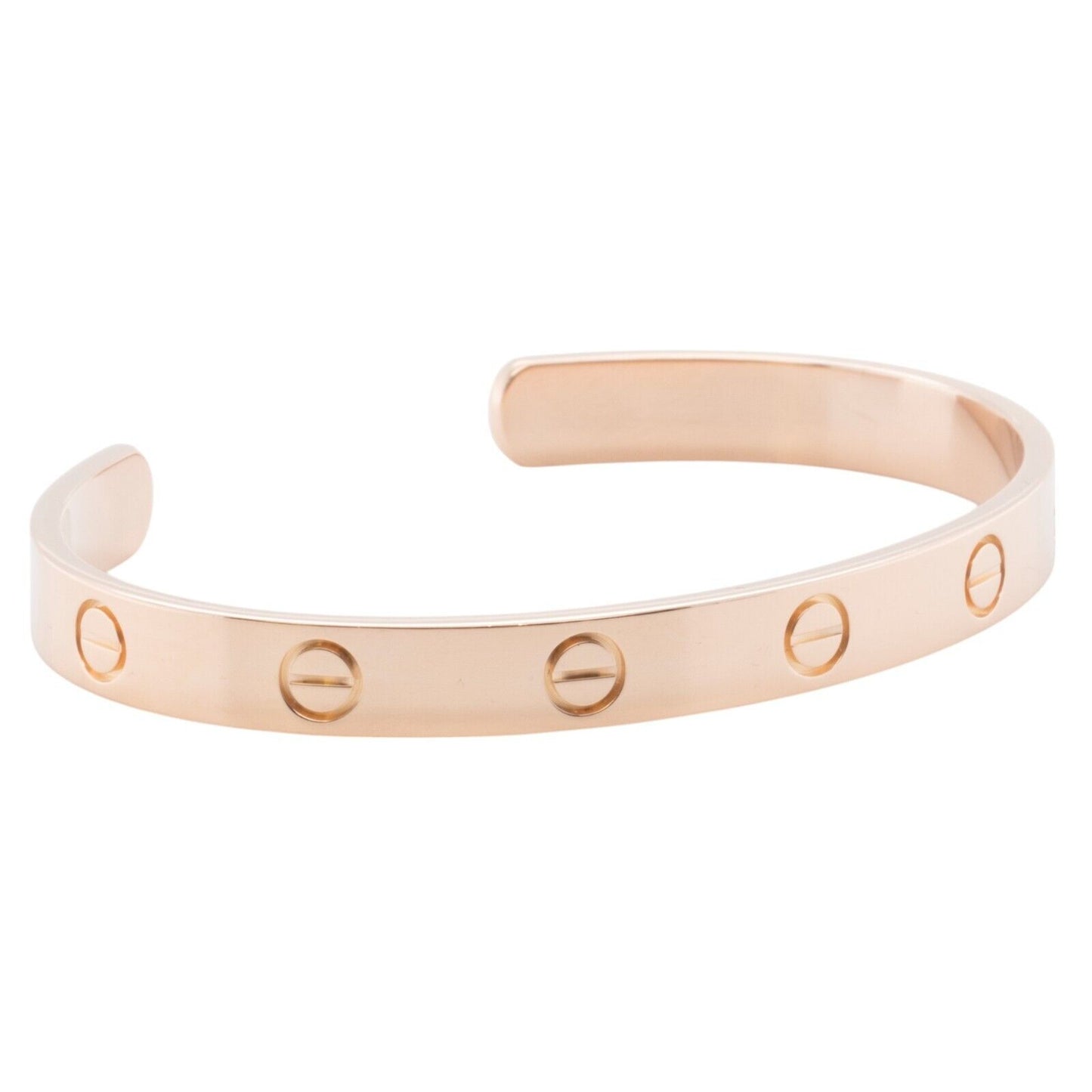 Cartier Love 18k Rose Gold Cuff Bracelet Size 17 BOX & CERTIFICATE