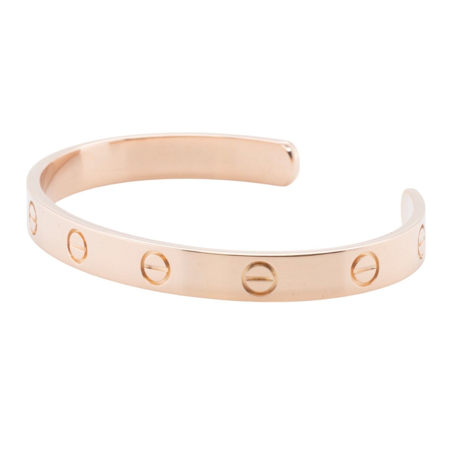 Cartier Love 18k Rose Gold Cuff Bracelet Size 17 BOX & CERTIFICATE