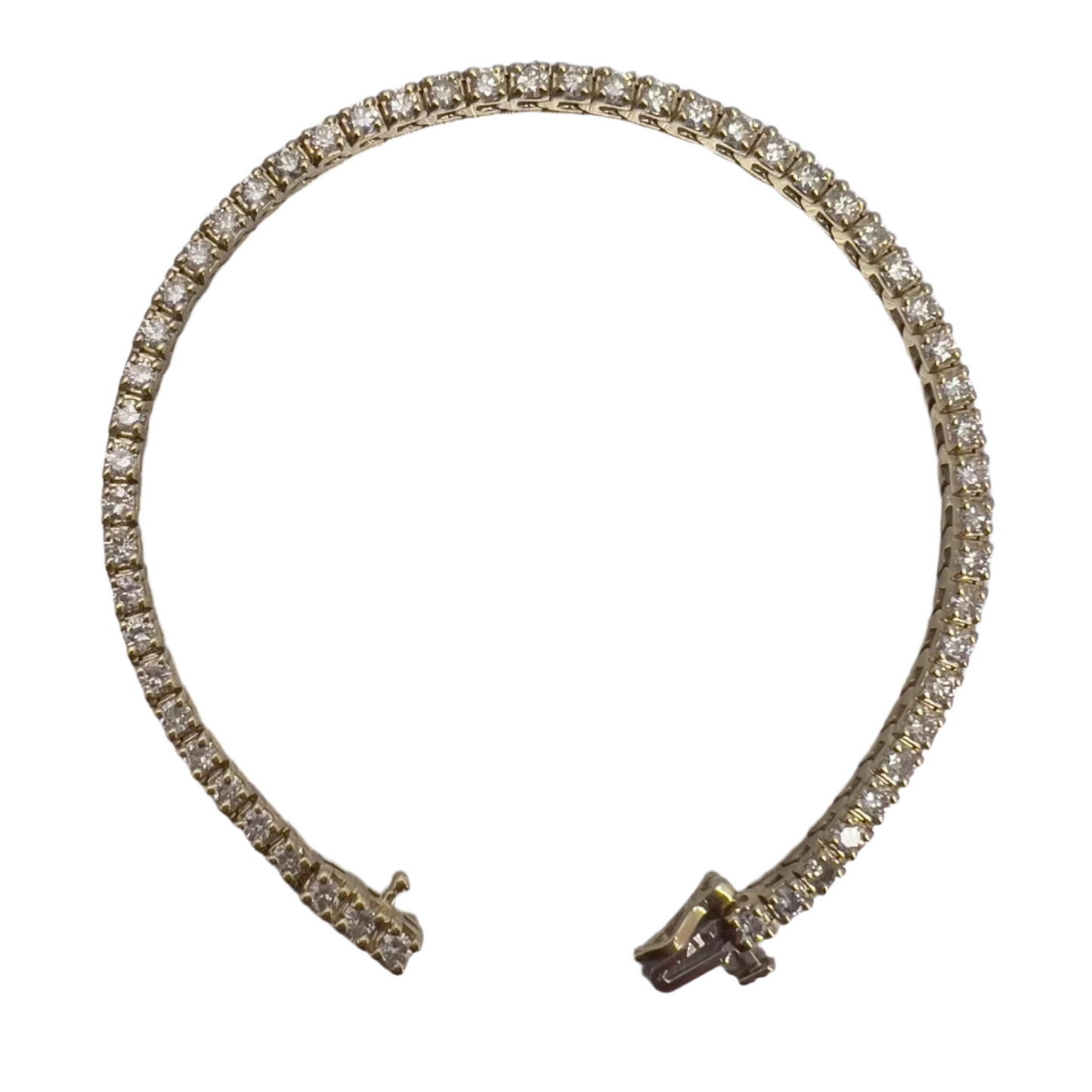 14k Yellow Gold I SI1 Diamond Tennis Bracelet 2.00ctw 7"