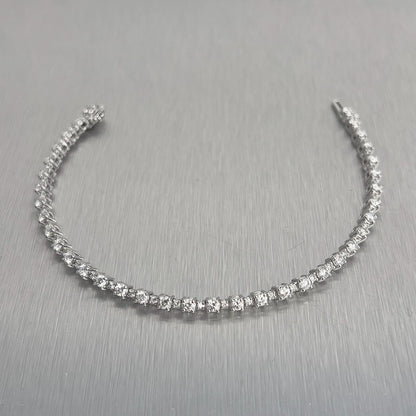 14k White Gold Diamond Alternating Tennis Bracelet 3.08ctw G VS2-SI1 7.00" 8.9g
