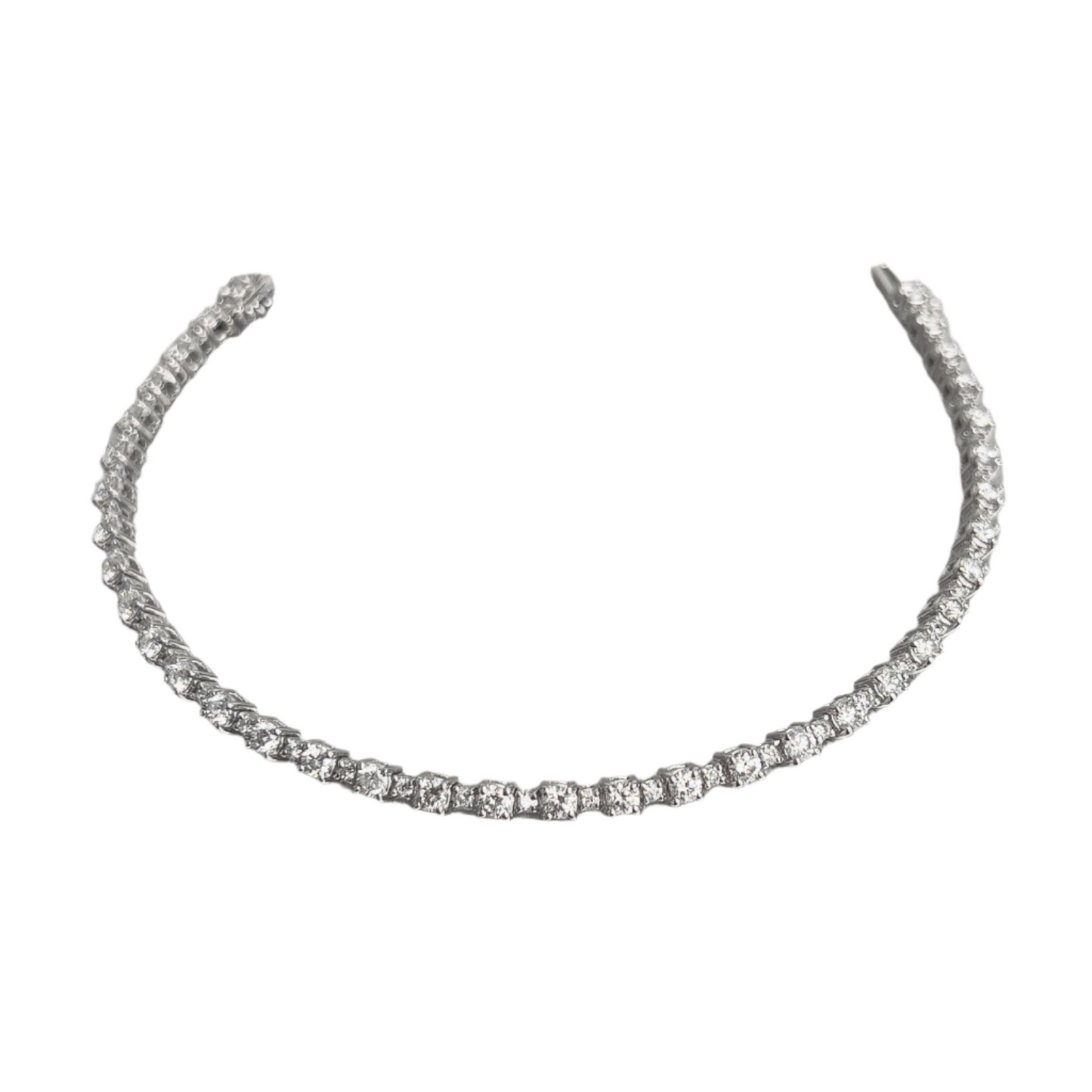 14k White Gold Diamond Alternating Tennis Bracelet 3.08ctw G VS2-SI1 7.00" 8.9g