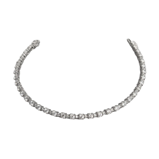 14k White Gold Diamond Alternating Tennis Bracelet 3.08ctw G VS2-SI1 7.00" 8.9g