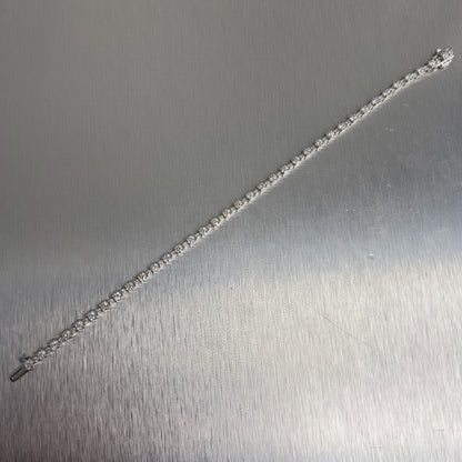 14k White Gold Diamond Alternating Tennis Bracelet 3.08ctw G VS2-SI1 7.00" 8.9g