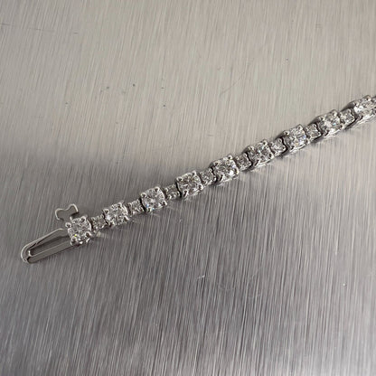 14k White Gold Diamond Alternating Tennis Bracelet 3.08ctw G VS2-SI1 7.00" 8.9g