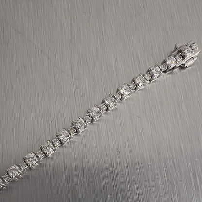 14k White Gold Diamond Alternating Tennis Bracelet 3.08ctw G VS2-SI1 7.00" 8.9g