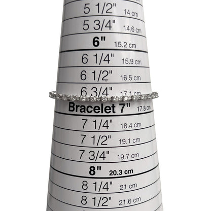 14k White Gold Diamond Alternating Tennis Bracelet 3.08ctw G VS2-SI1 7.00" 8.9g