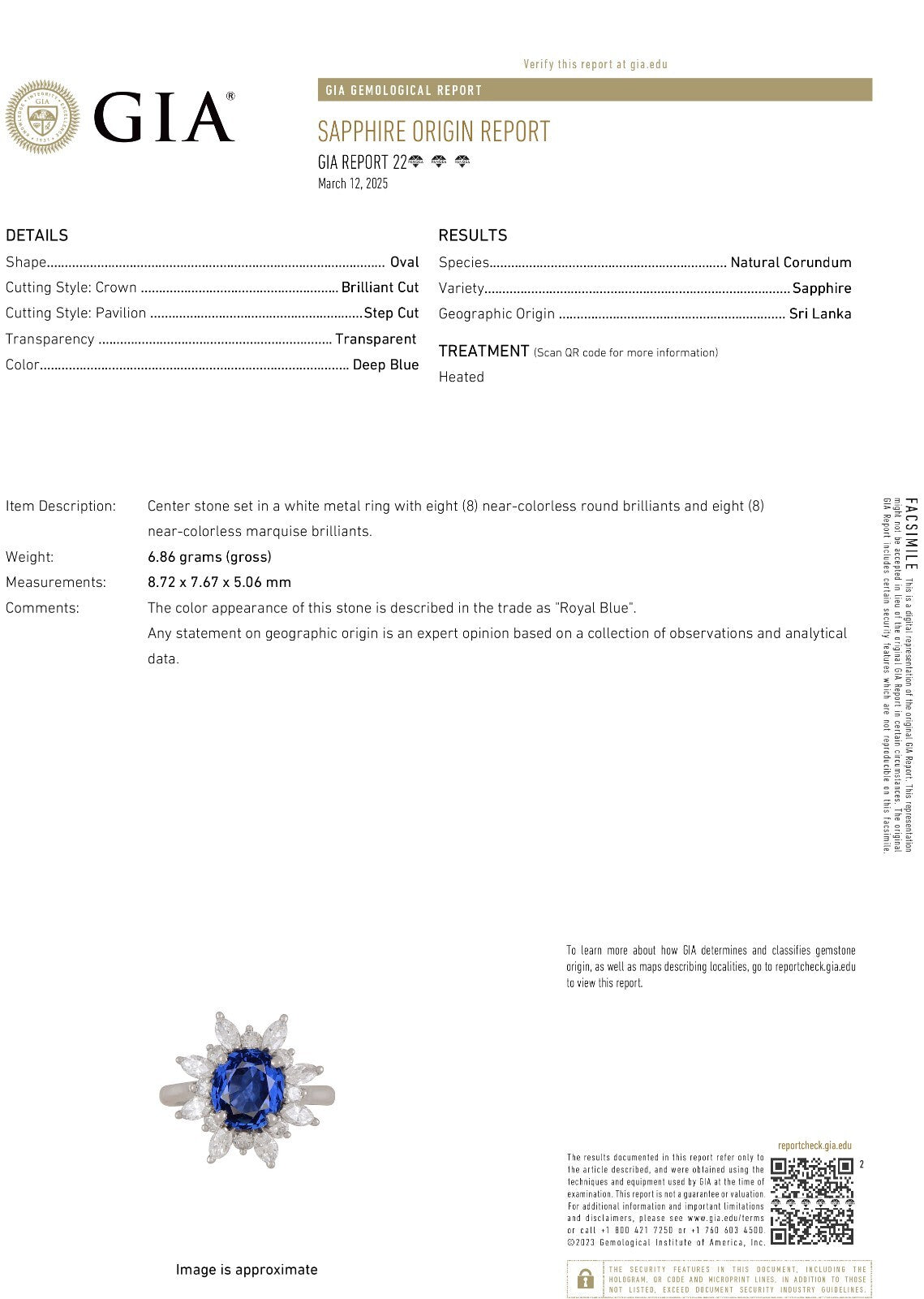 Platinum 950 3.21ct GIA Oval Sri Lanka Sapphire Marquise Diamond Halo Ring F VS