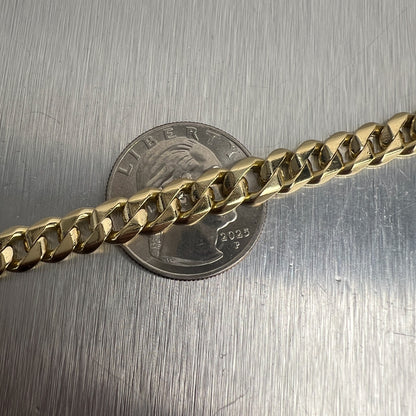 18k Yellow Gold Miami Cuban Link 6.70mm Bracelet 9" 32.7g w/ Hidden Box Clasp