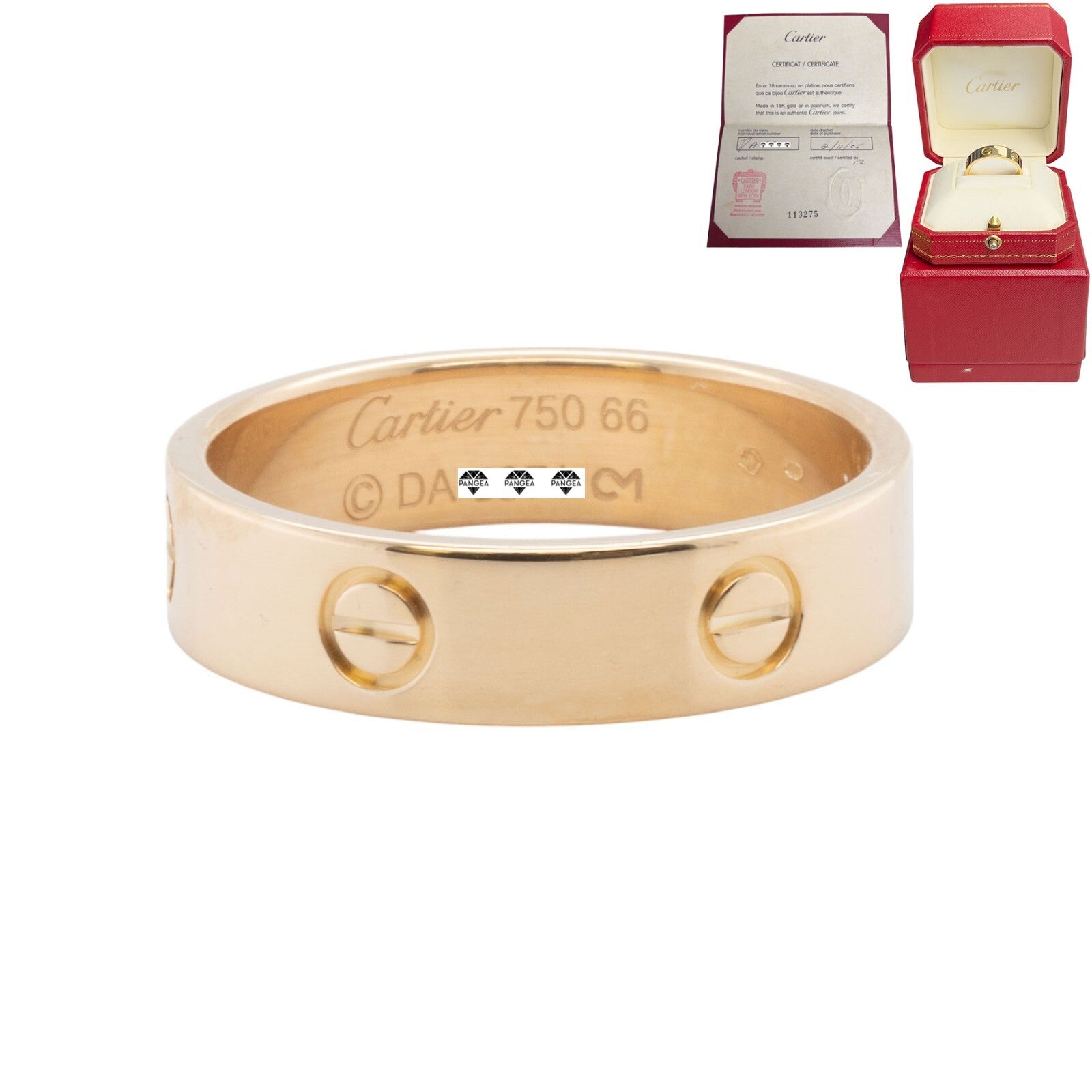 Mens Cartier LOVE 18k Yellow Gold 6MM Wedding Band Ring Size 66 US