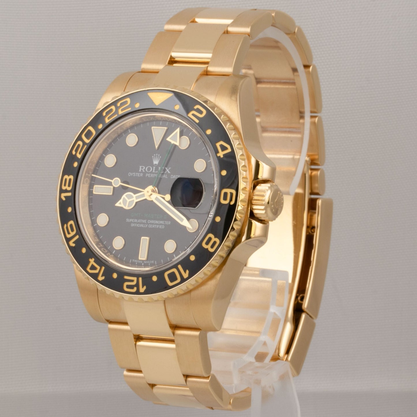 Rolex GMT-Master II Black 18k Yellow Gold Watch 116718LN BOX + PAPERS