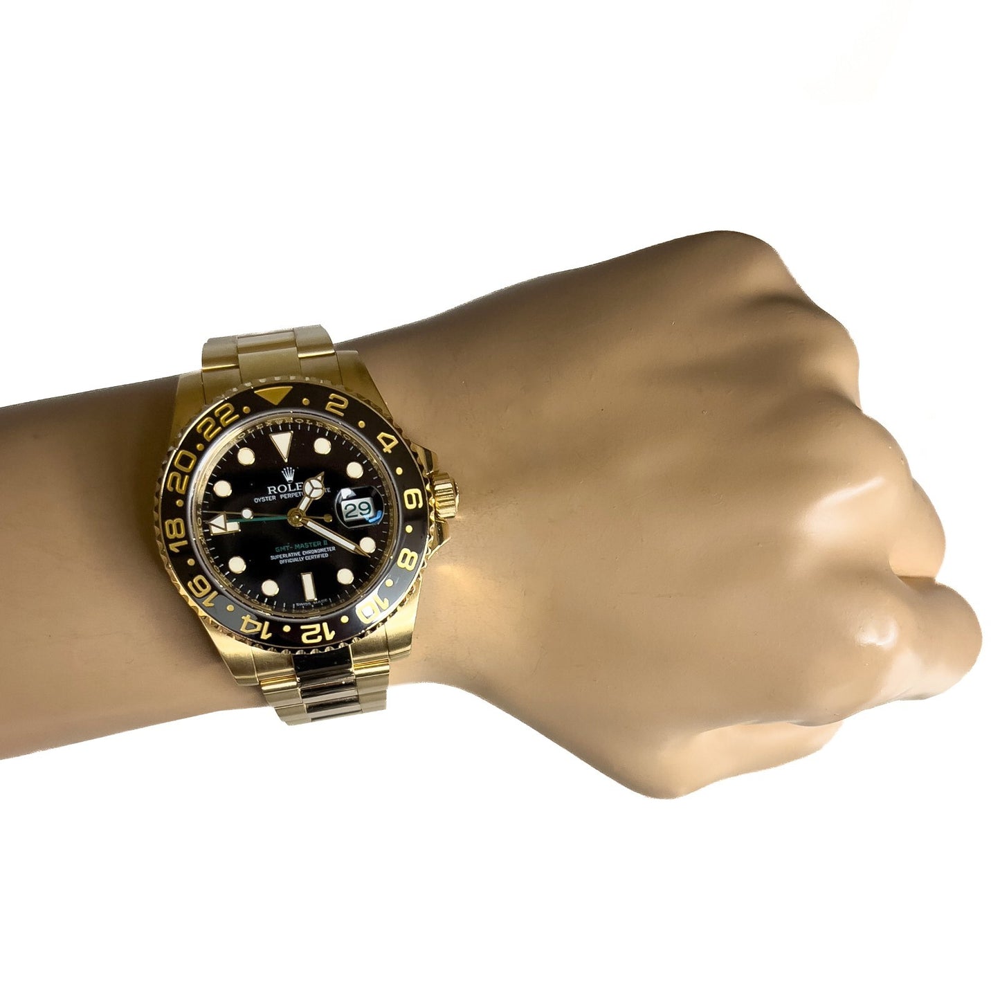 Rolex GMT-Master II Black 18k Yellow Gold Watch 116718LN BOX + PAPERS