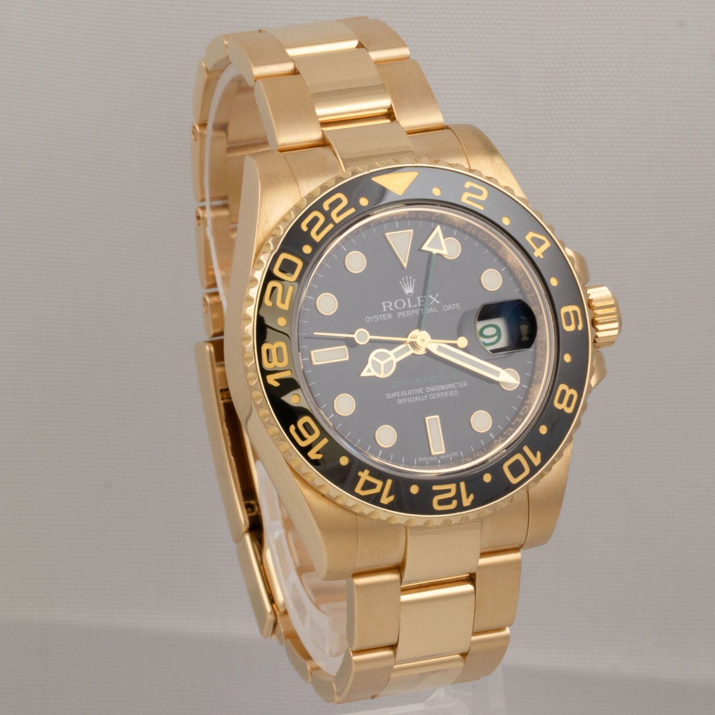 Rolex GMT-Master II Black 18k Yellow Gold Watch 116718LN BOX + PAPERS