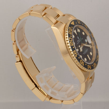 Rolex GMT-Master II Black 18k Yellow Gold Watch 116718LN BOX + PAPERS