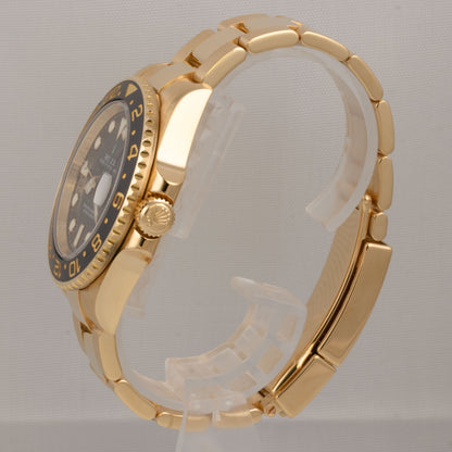 Rolex GMT-Master II Black 18k Yellow Gold Watch 116718LN BOX + PAPERS