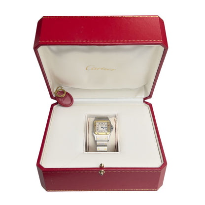 Cartier Santos Galbee Ref 1567 18k Gold & Steel Ladies 24mm Quartz 1998 BOX CERT