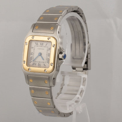 Cartier Santos Galbee Ref 1567 18k Gold & Steel Ladies 24mm Quartz 1998 BOX CERT