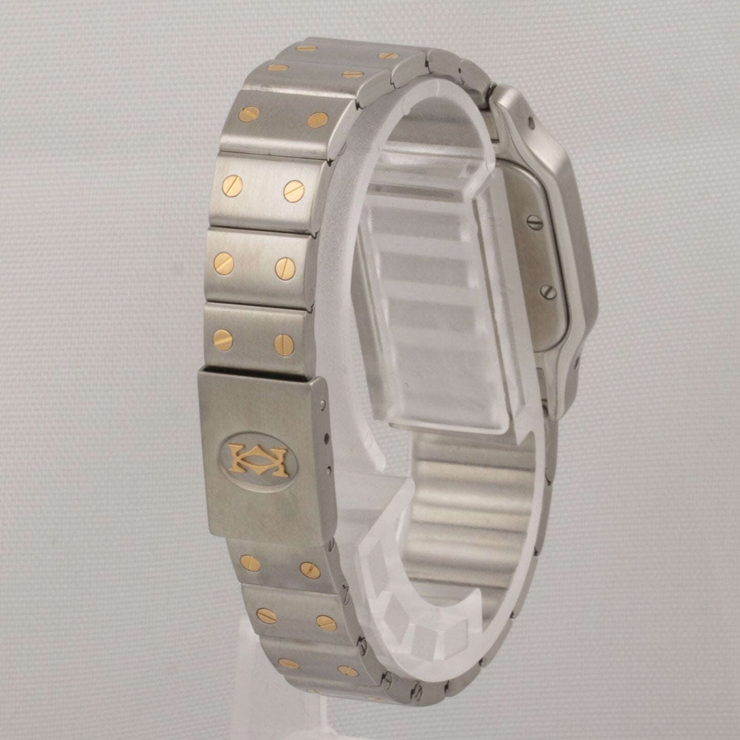 Cartier Santos Galbee Ref 1567 18k Gold & Steel Ladies 24mm Quartz 1998 BOX CERT