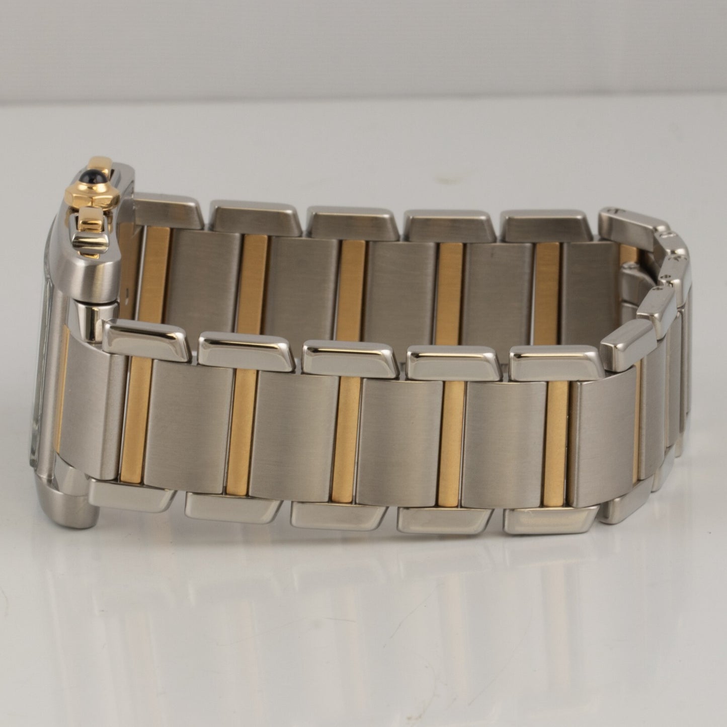 Cartier Tank Francaise Chronoflex 2303 18k Gold & Steel Ladies 28mm Quartz Watch