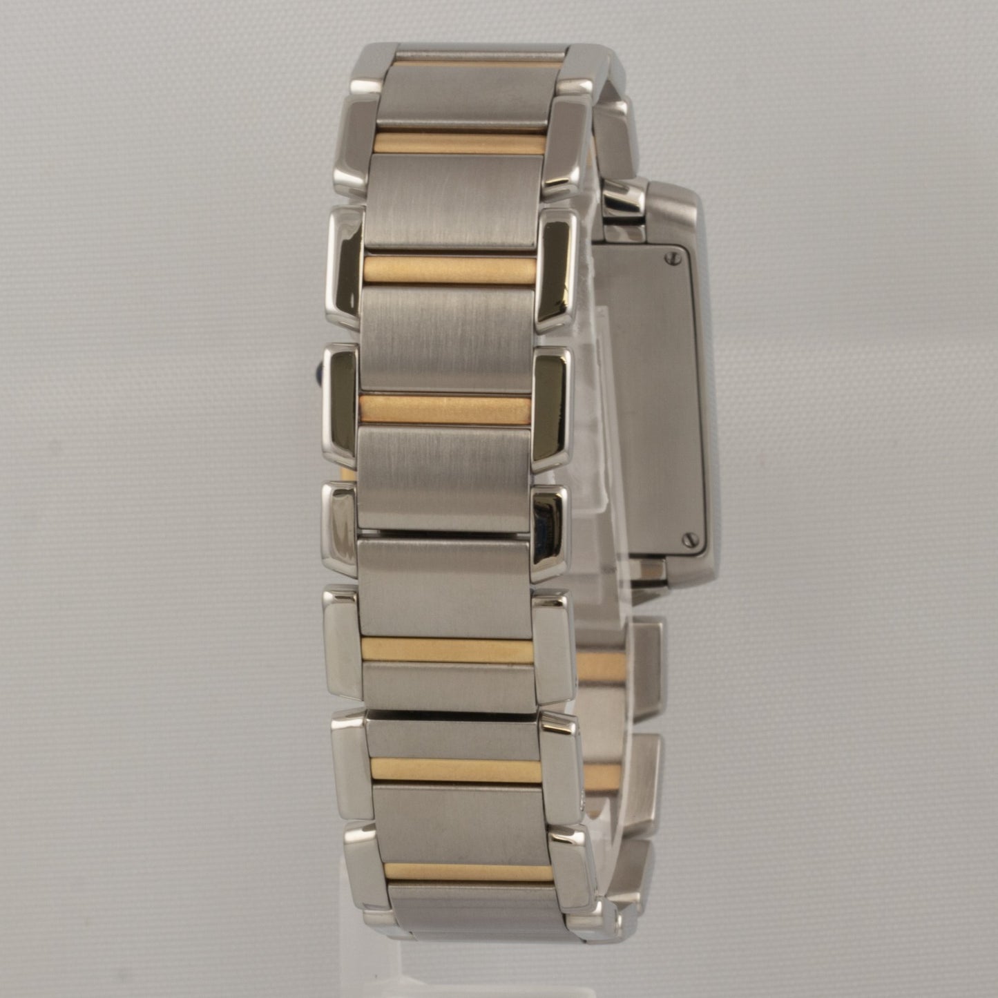 Cartier Tank Francaise Chronoflex 2303 18k Gold & Steel Ladies 28mm Quartz Watch
