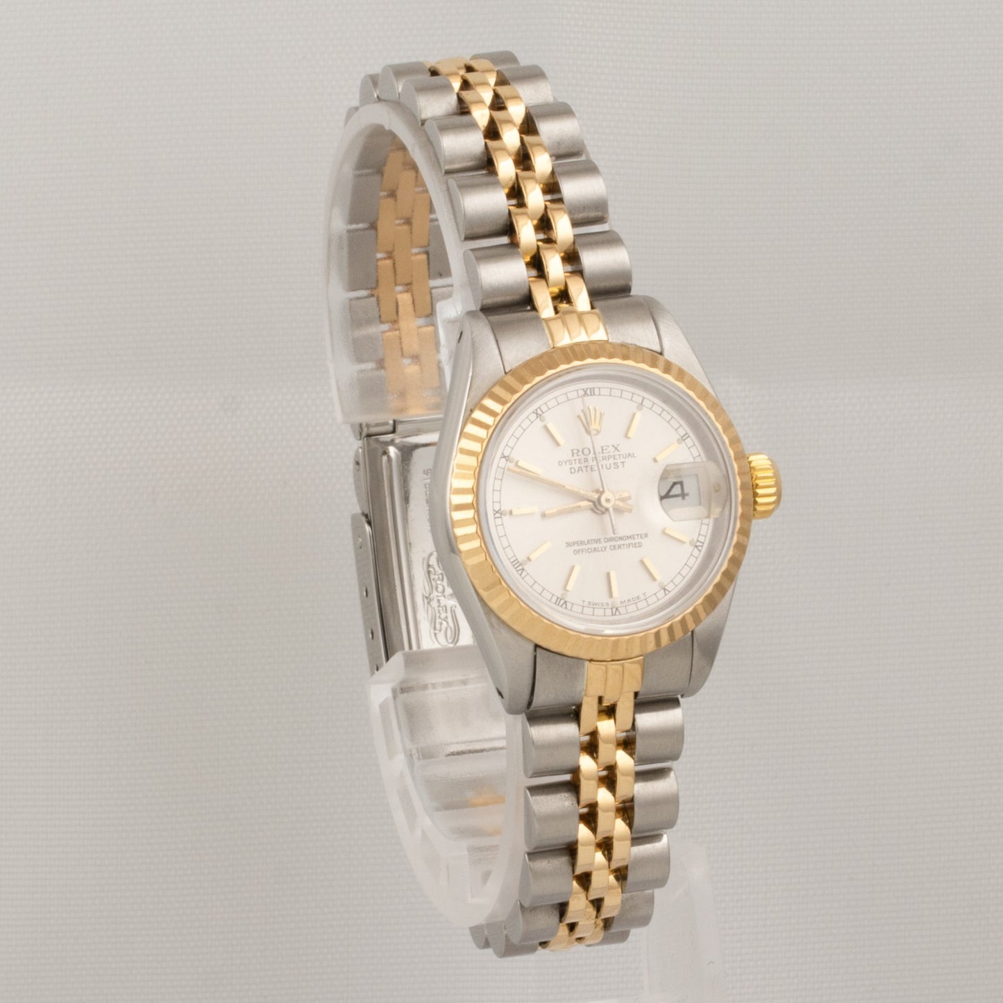 Rolex DateJust 69173 Two Tone Steel & 18k Gold Silver Dial 26mm Ladies Watch