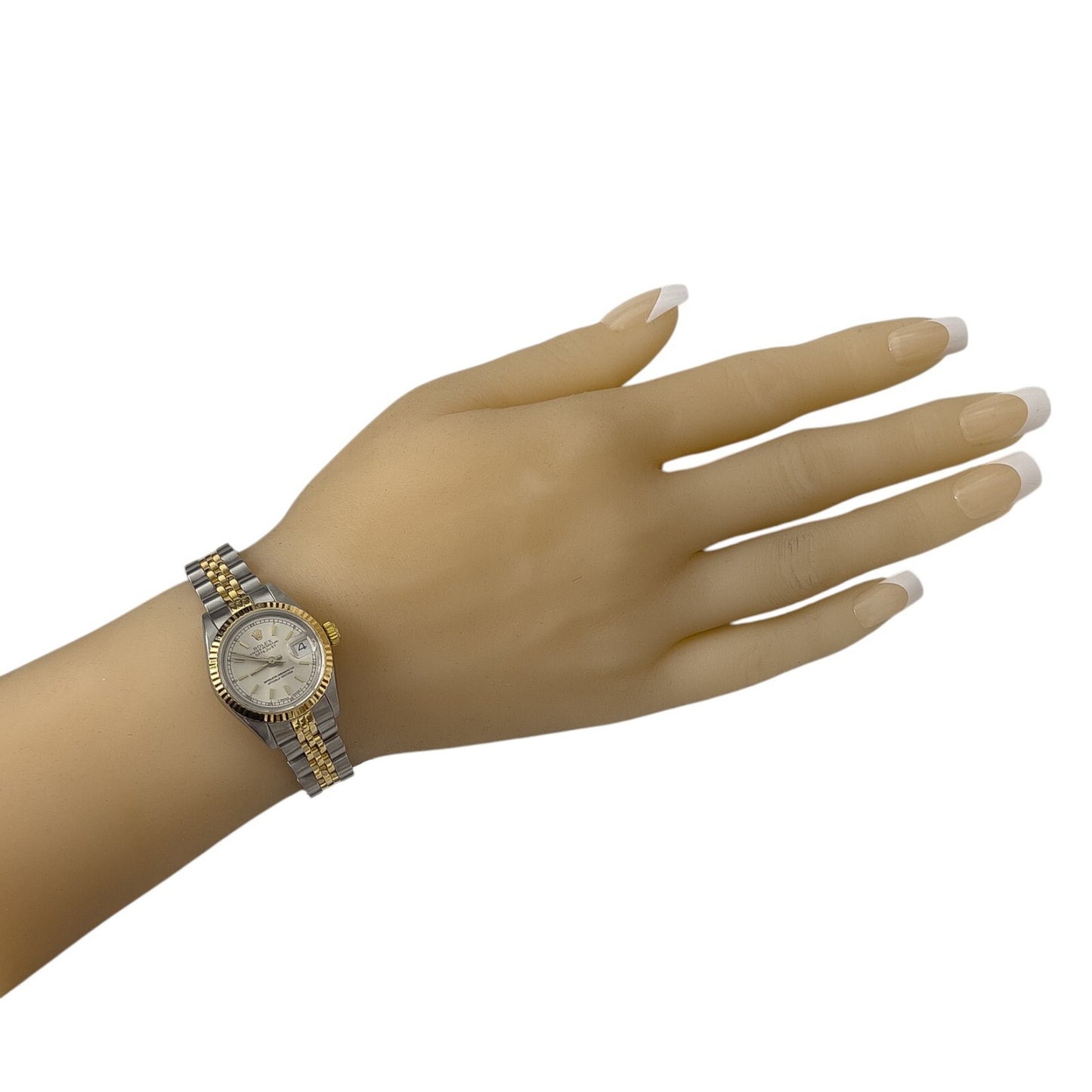 Rolex DateJust 69173 Two Tone Steel & 18k Gold Silver Dial 26mm Ladies Watch