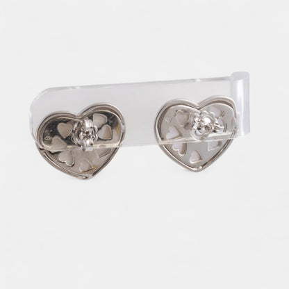 18k White Gold Pave Diamond Heart Necklace Ring Earrings Set 2.56ctw H-I SI2-I1