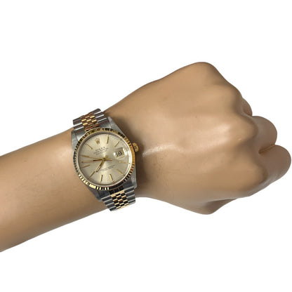 1997 Rolex DateJust 16233 18k Yellow Gold & Stainless Silver FLUTED 36mm BOX