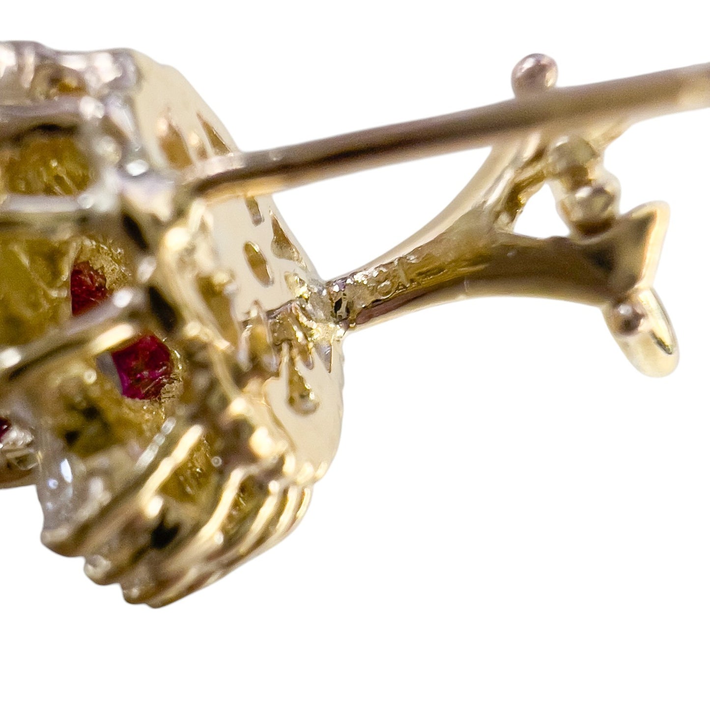 18k Gold 2ctw Pear Ruby Baguette Marquise Diamond Halo Earrings 2.00ctw H SI