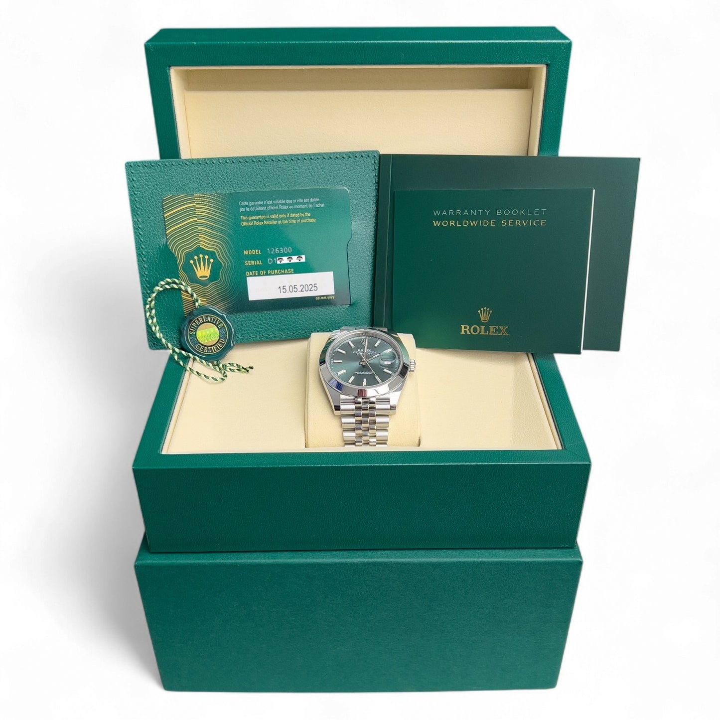 NEW 2025 Rolex DateJust 126300 41mm Stainless MINT GREEN Dial Watch BOX + PAPERS